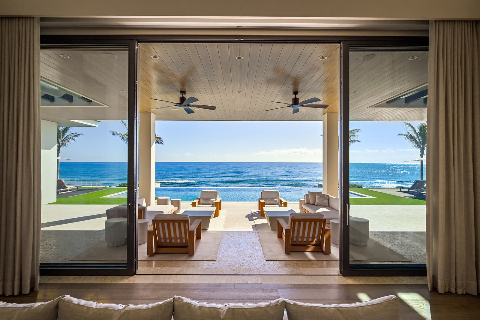 Loggia under a cypress ceiling